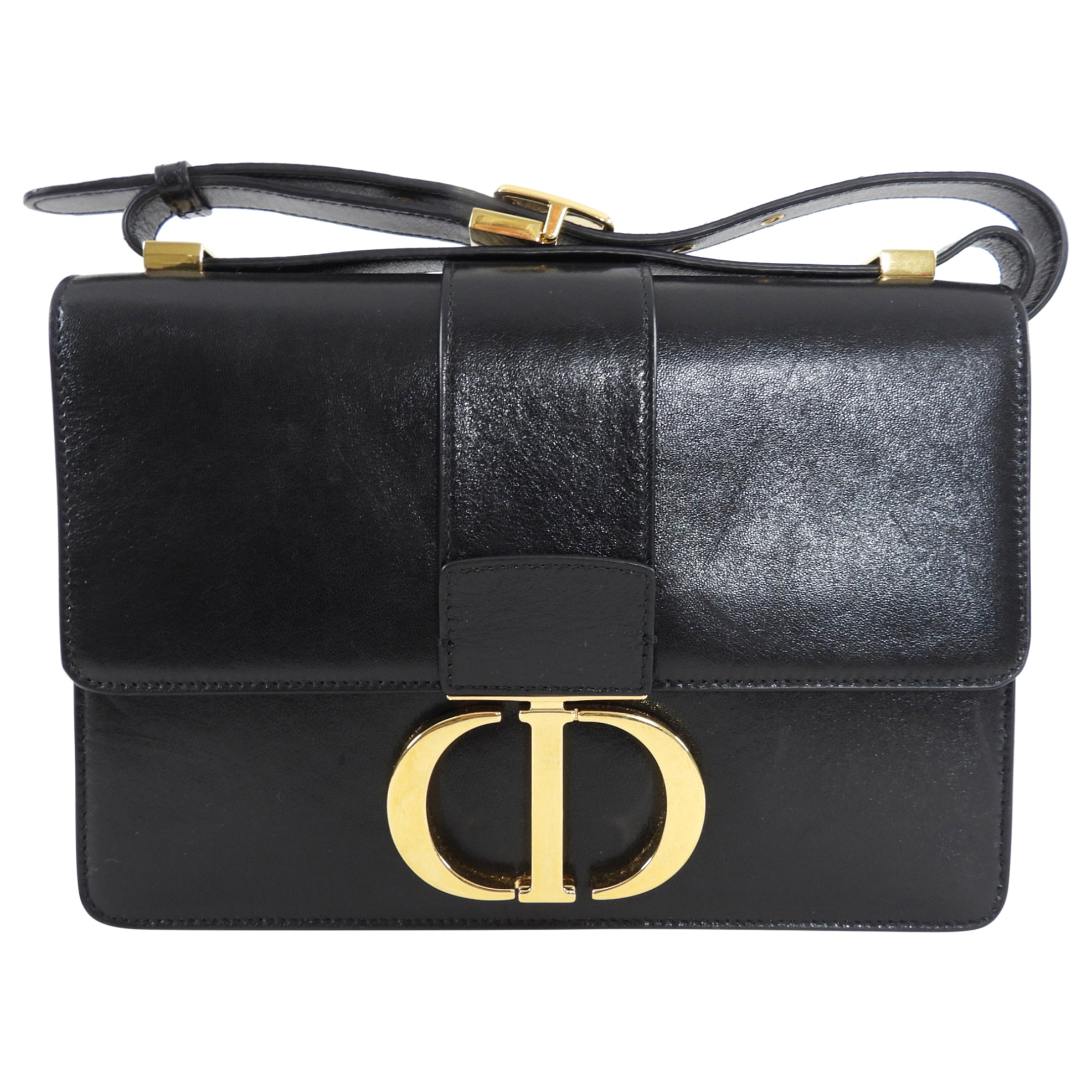 Dior Black Leather Medium 30 Montagne Bag
