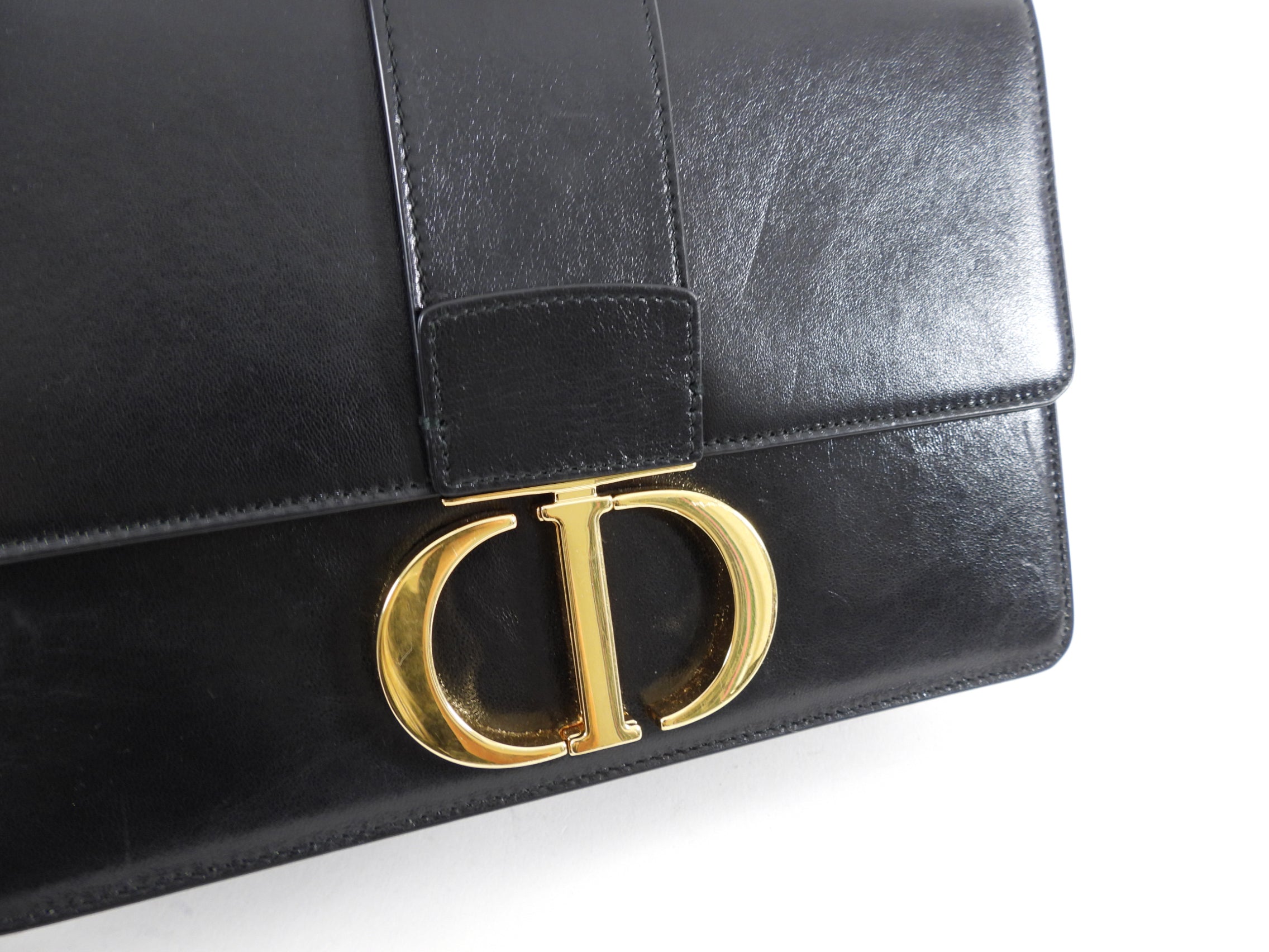 Dior Black Leather Medium 30 Montagne Bag