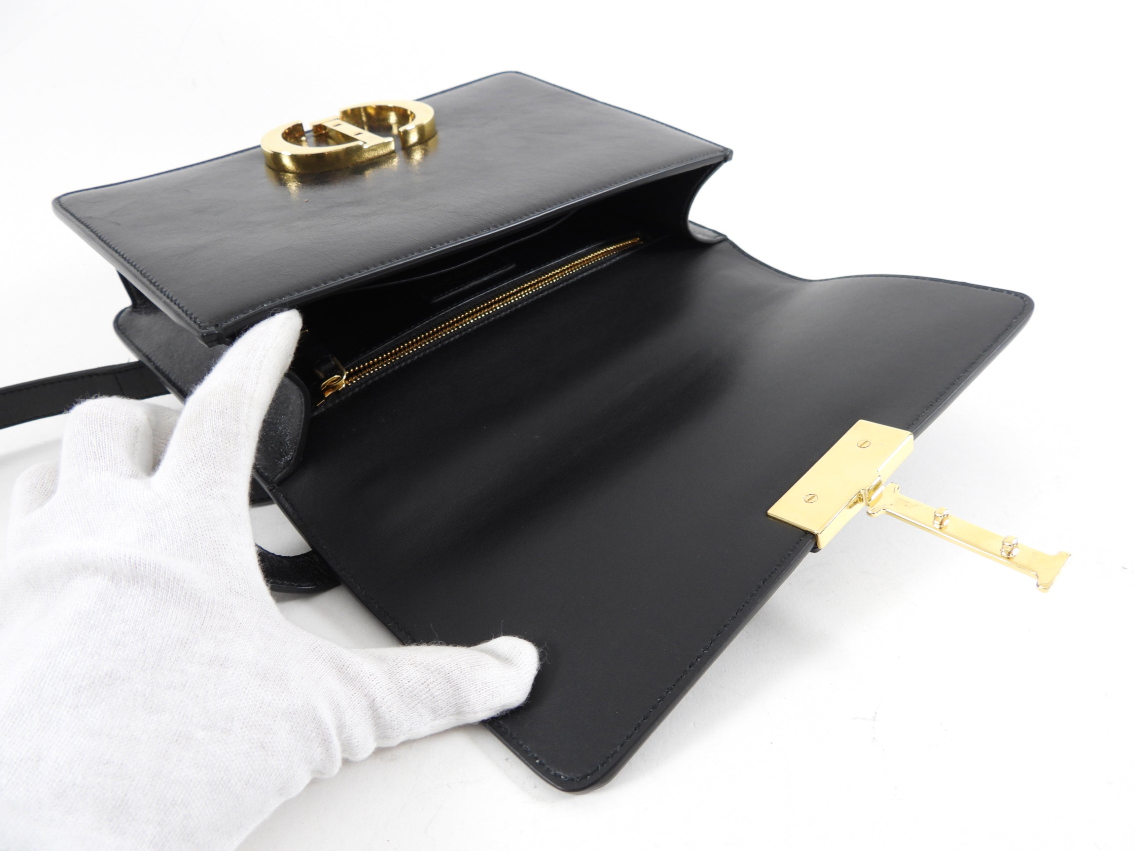 Dior Black Leather Medium 30 Montagne Bag