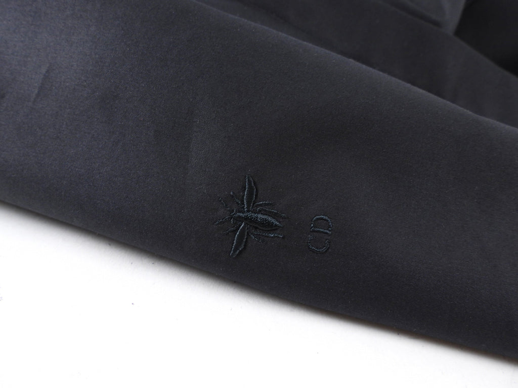 Christian Dior Black Cotton Coral Bead Embroidery Boho Shirt - S / M