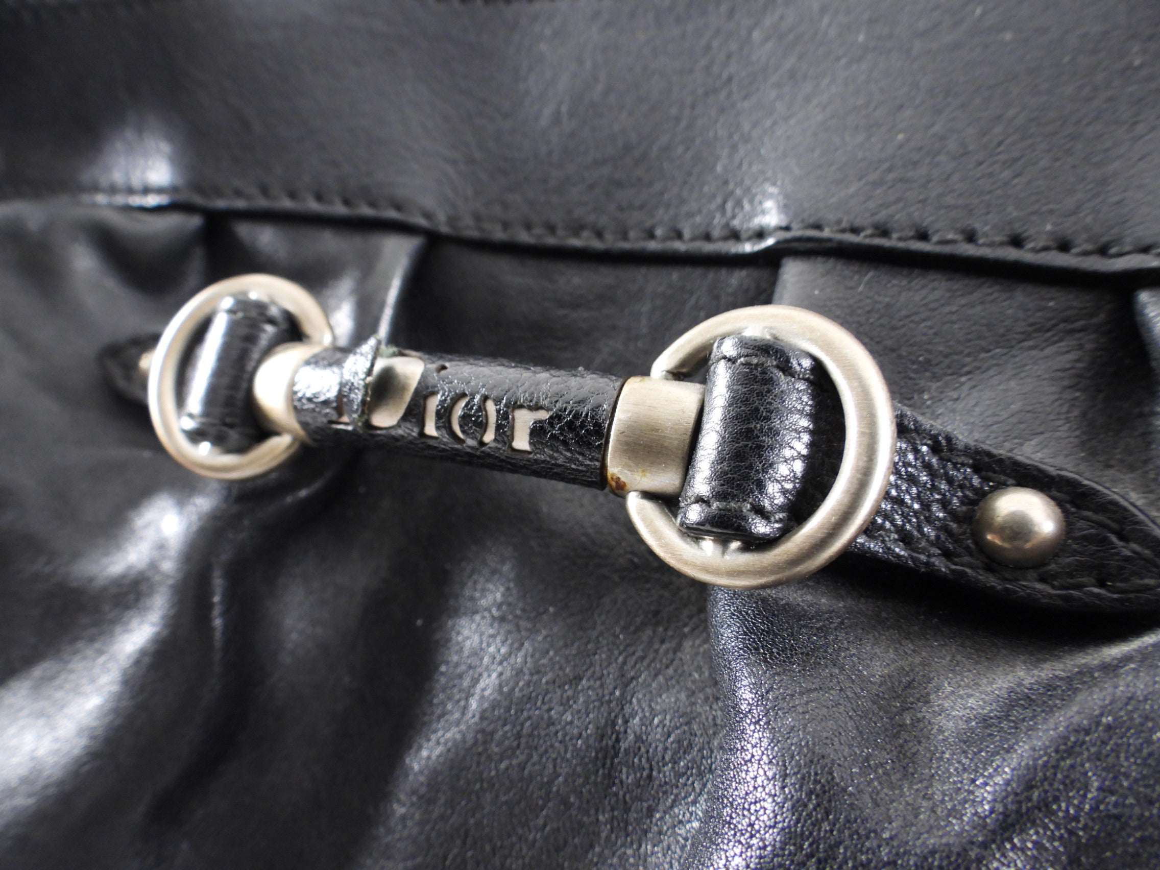 Christian Dior Vintage 2007 Black Leather My Dior Tote Bag