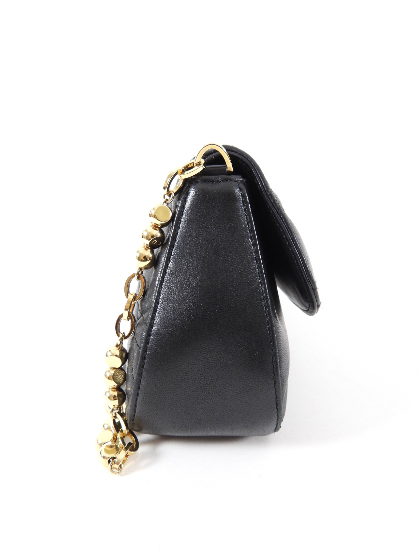 Christian Dior Black Cannage Lambskin Evening Baguette Bag