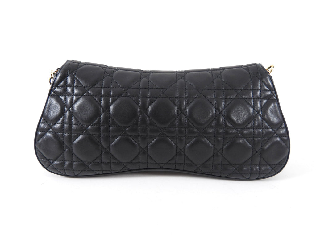 Christian Dior Black Cannage Lambskin Evening Baguette Bag