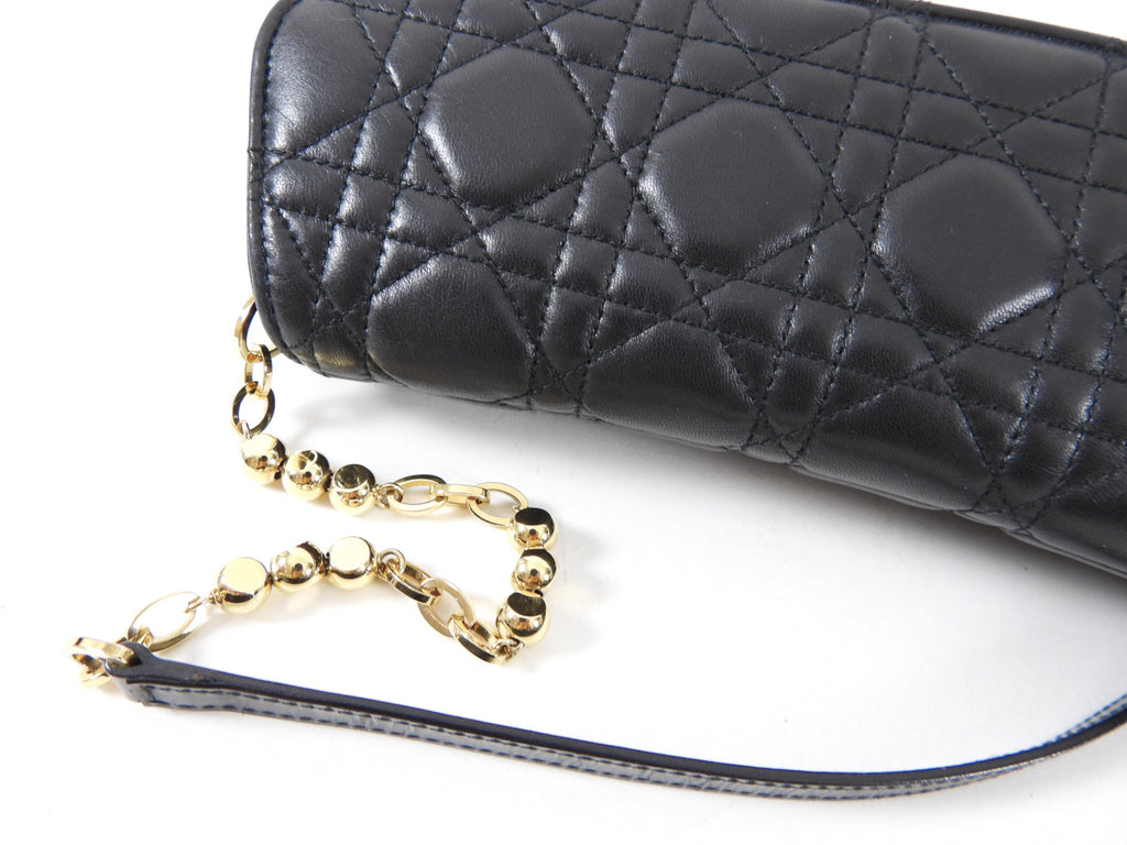 Christian Dior Black Cannage Lambskin Evening Baguette Bag