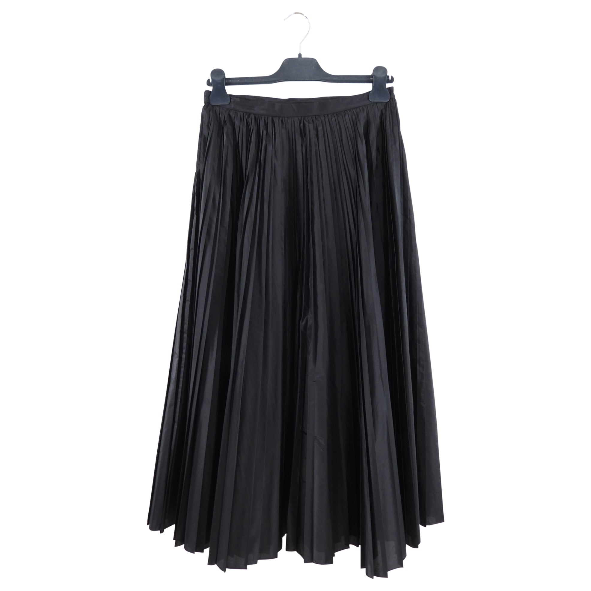 Christian Dior Black Silk Pleat Long Skirt - 28" waist
