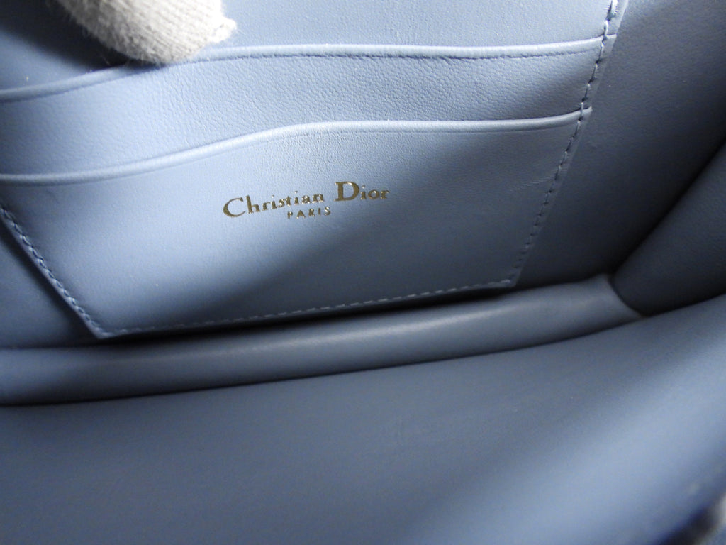 Dior Blue Leather Cannage Miss Caro Mini Chain Bag