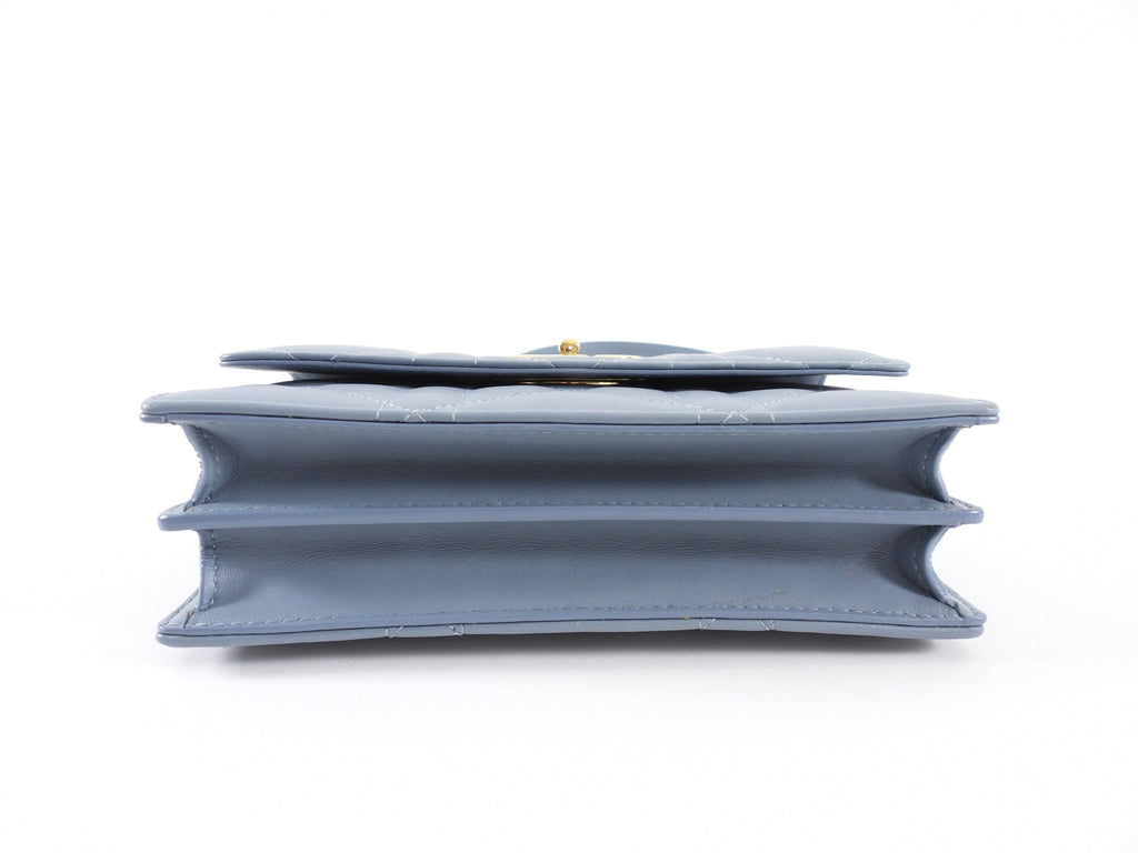 Dior Blue Leather Cannage Miss Caro Mini Chain Bag