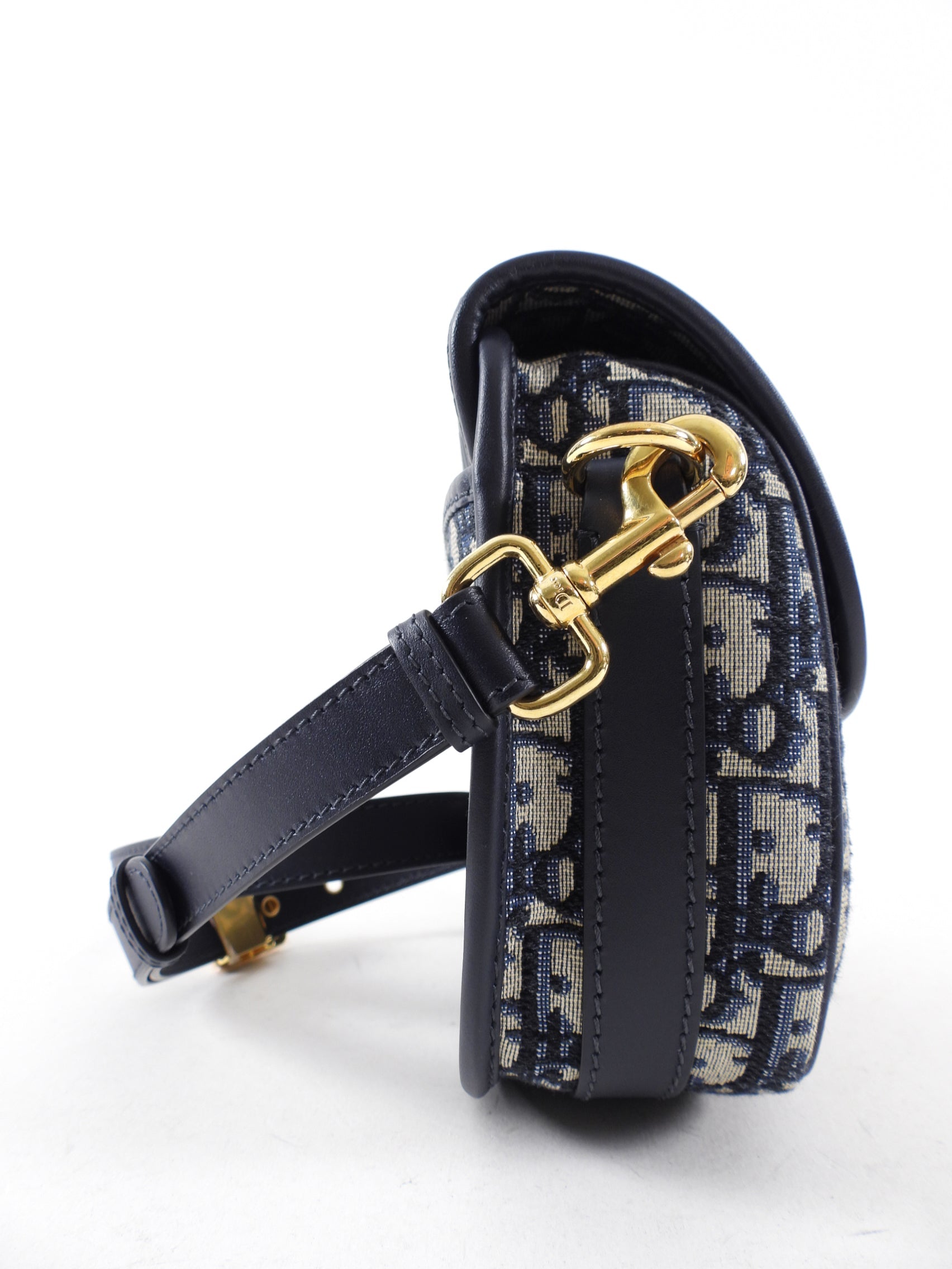 Christian Dior Navy Blue Oblique Jacquard Medium Bobby Bag