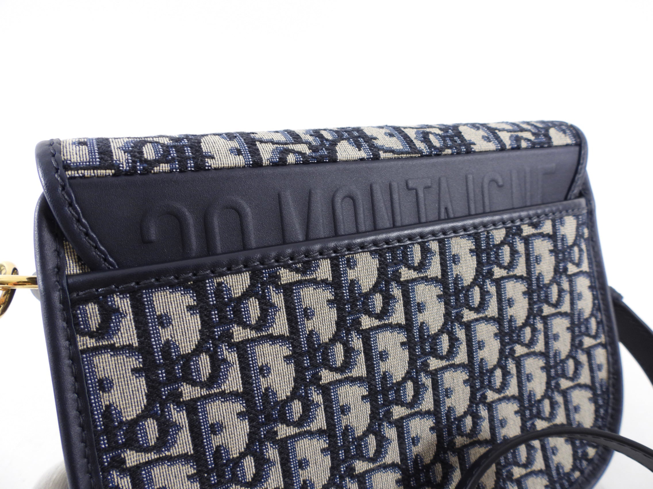 Christian Dior Navy Blue Oblique Jacquard Medium Bobby Bag