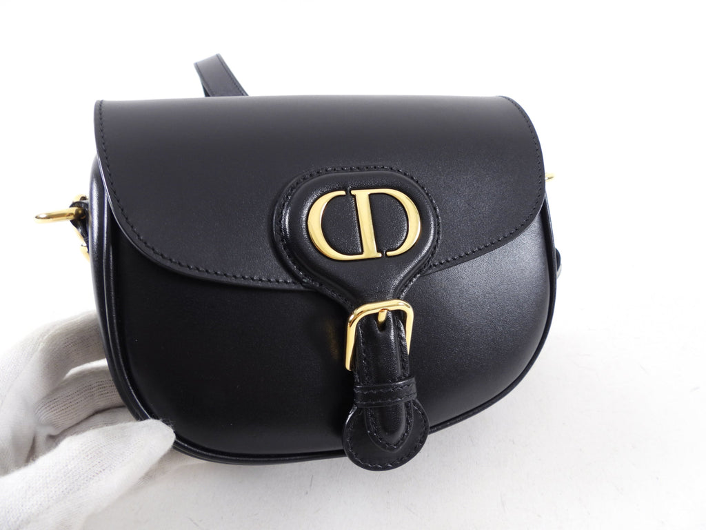 Dior Black Box Leather Small Bobby Crossbody Saddle Bag