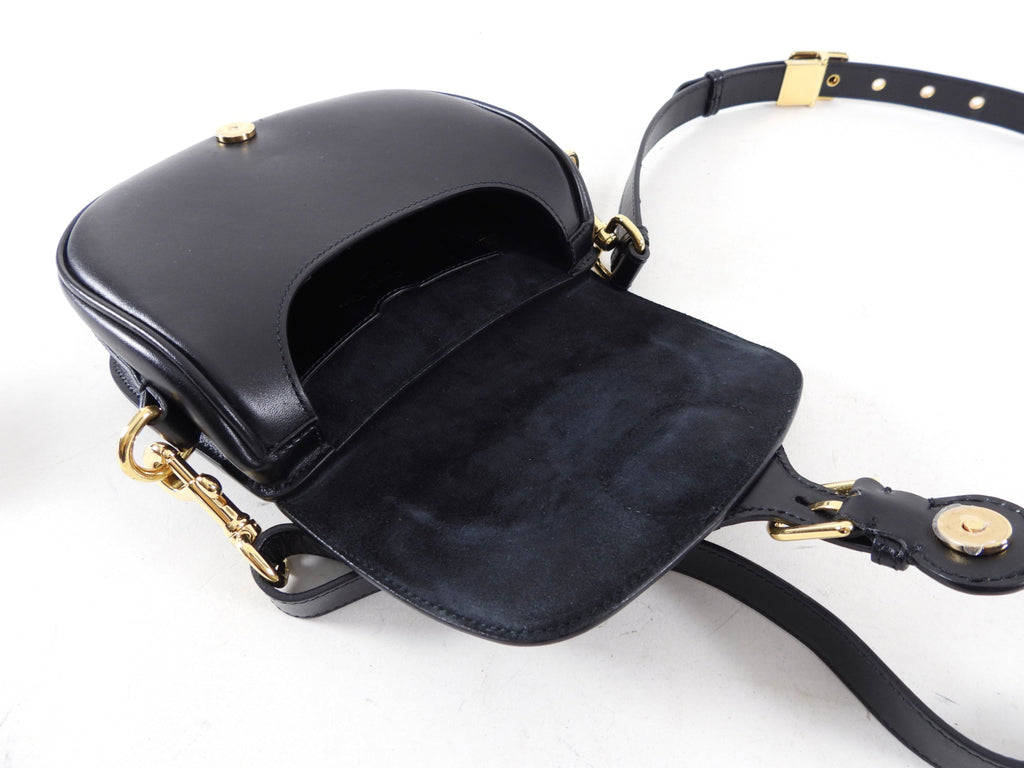Dior Black Box Leather Small Bobby Crossbody Saddle Bag