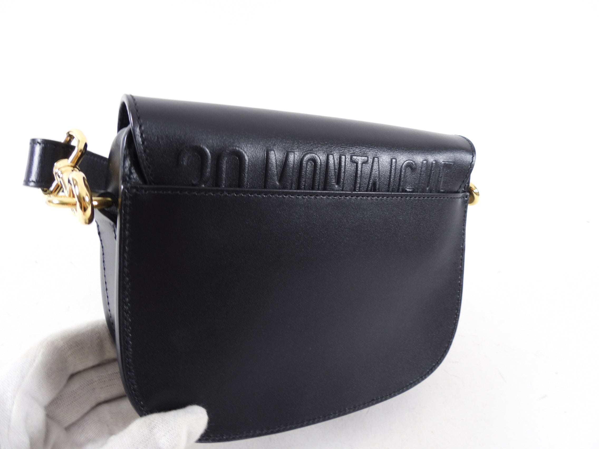 Dior Black Box Leather Small Bobby Crossbody Saddle Bag