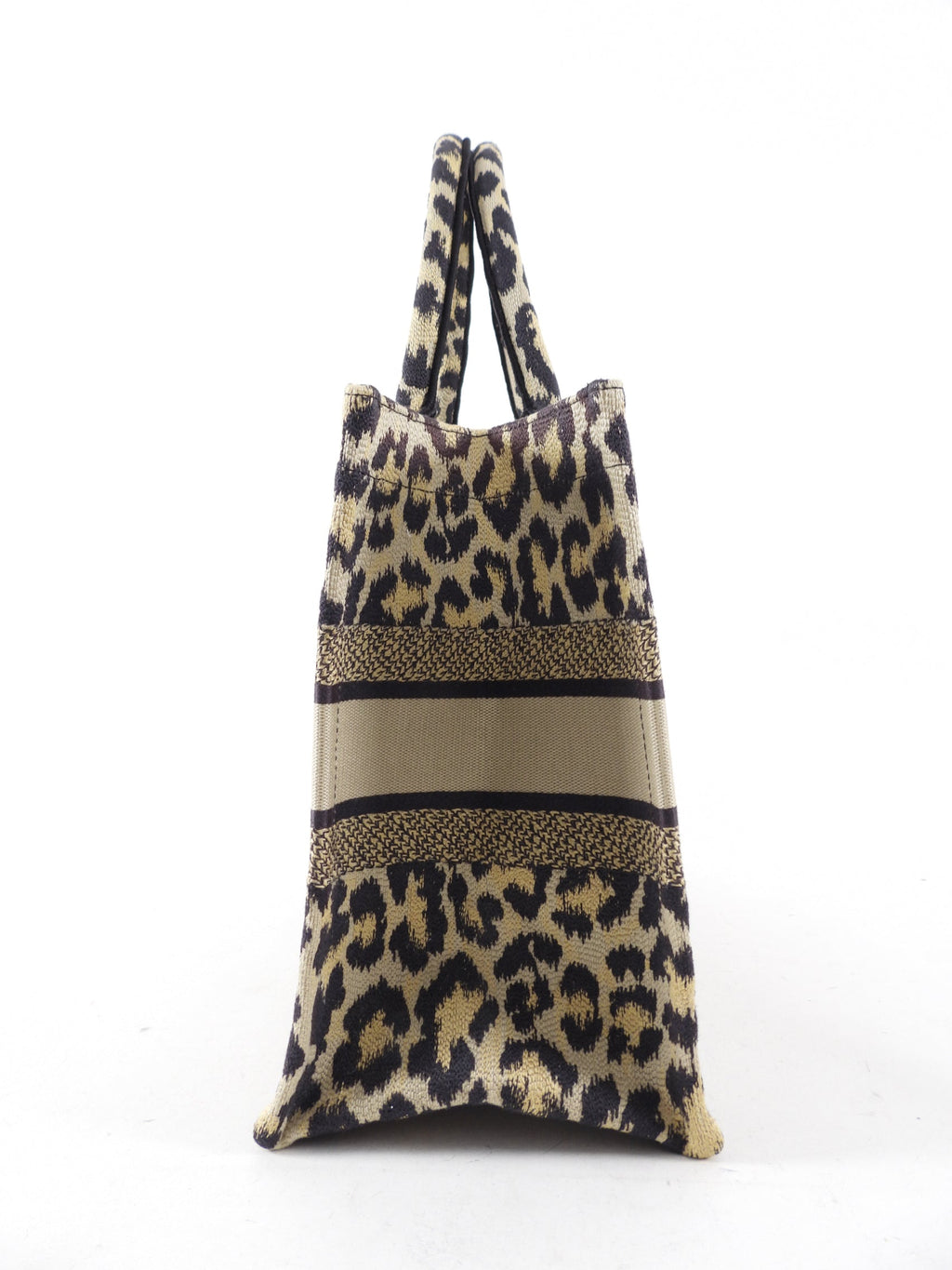 Christian Dior Medium Leopard Canvas Book Bag Tote