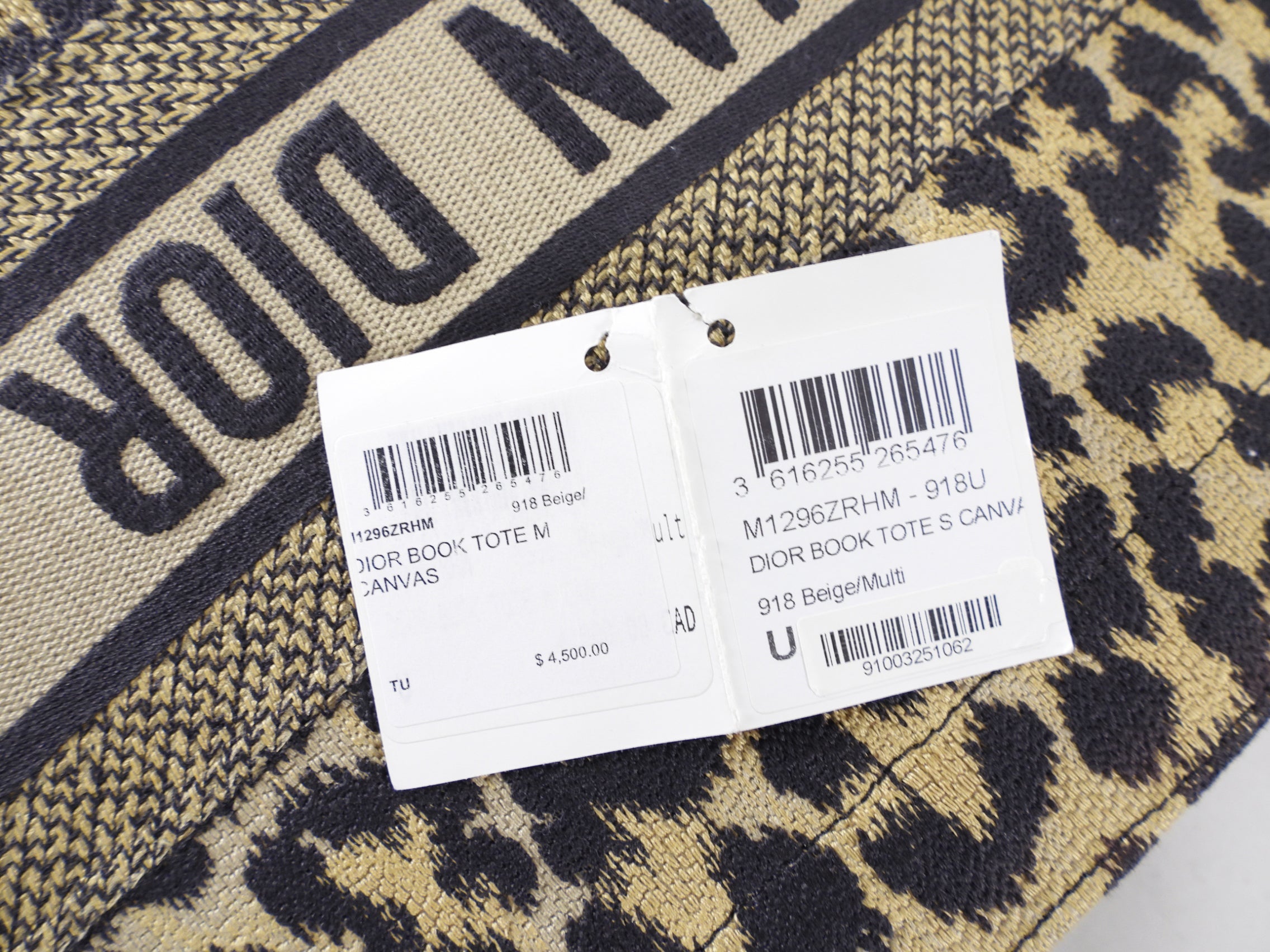 Christian Dior Medium Leopard Canvas Book Bag Tote
