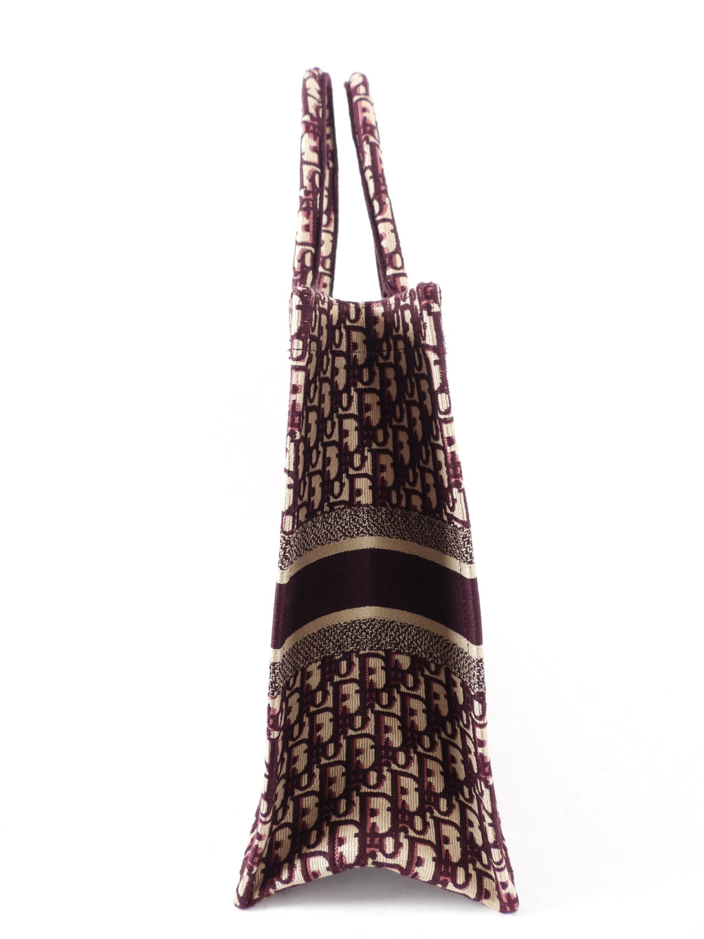 Dior Monogram Burgundy Trotter Oblique Book Tote Bag