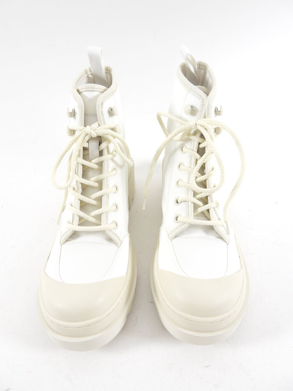 Dior Ivory Coated Canvas and Leather D-Rise Ankle Boots - 37