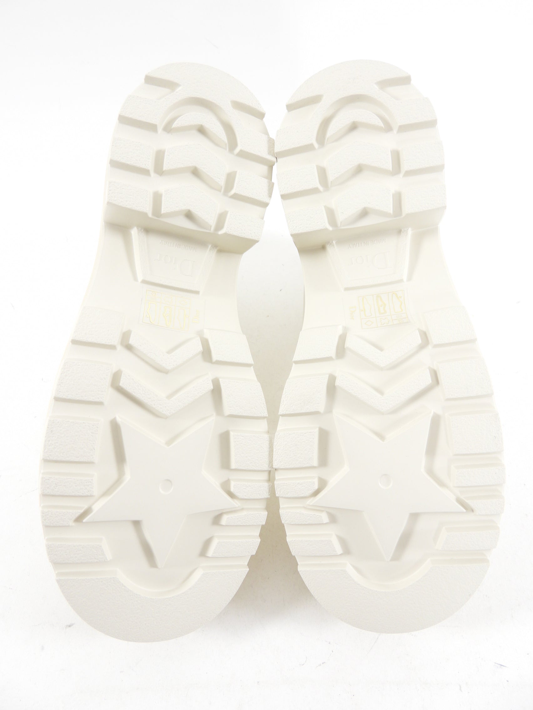 Dior Ivory Coated Canvas and Leather D-Rise Ankle Boots - 37