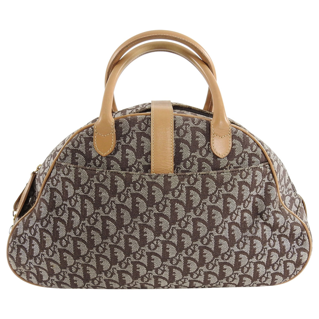 Christian Dior Brown Monogram Double Saddle Bowling Bag