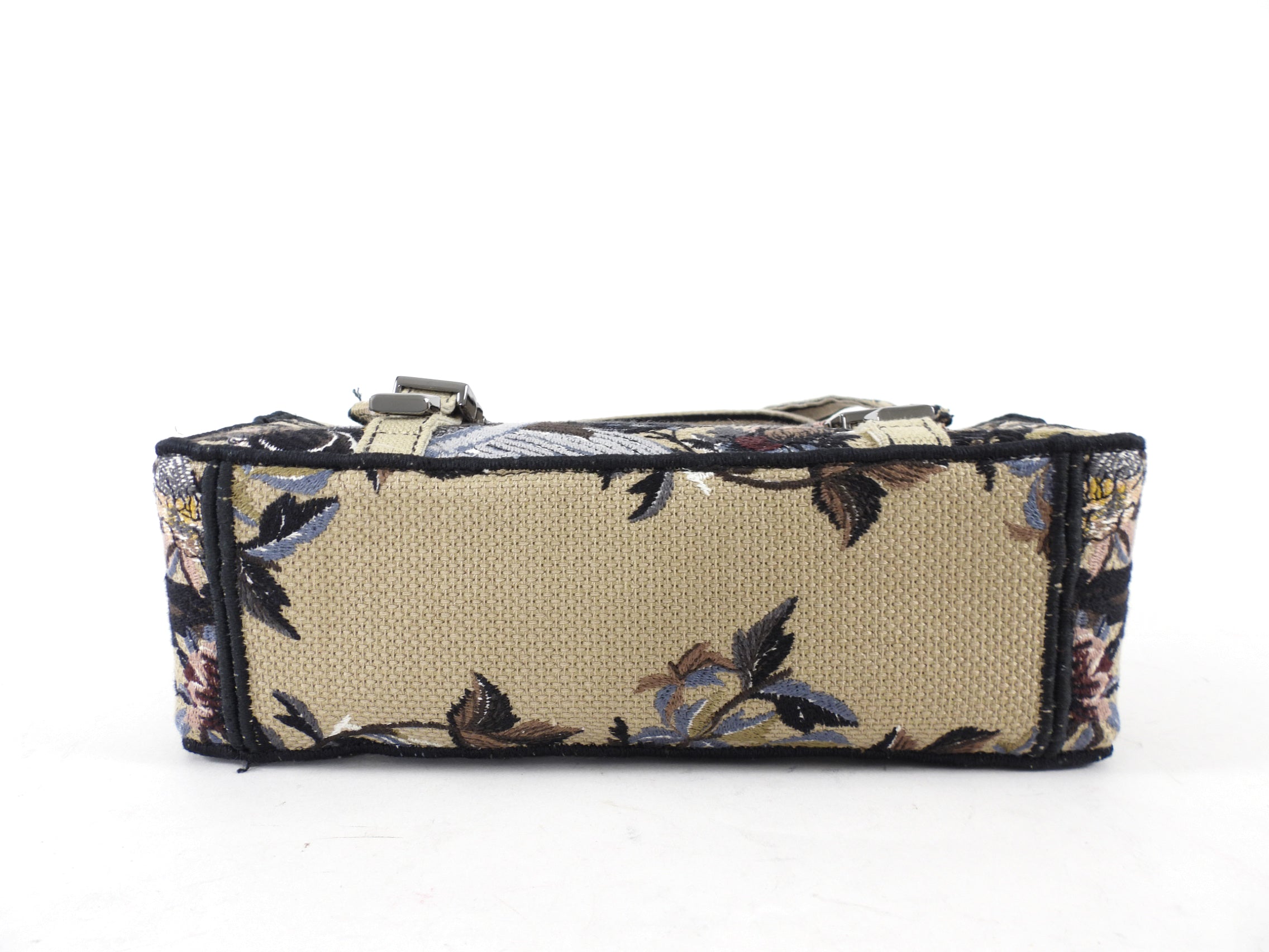 Dior Diorcamp Beige Floral Embroidered Logo Crossbody Messenger Bag