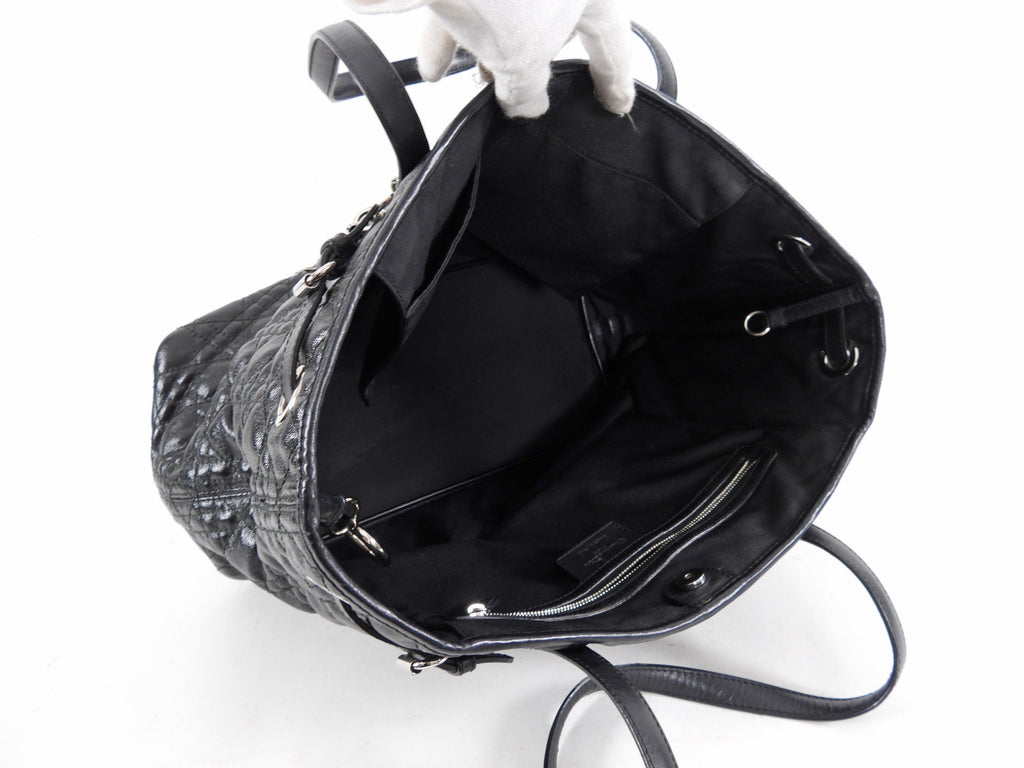 Christian Dior Black Cannage Panarea Tote Bag