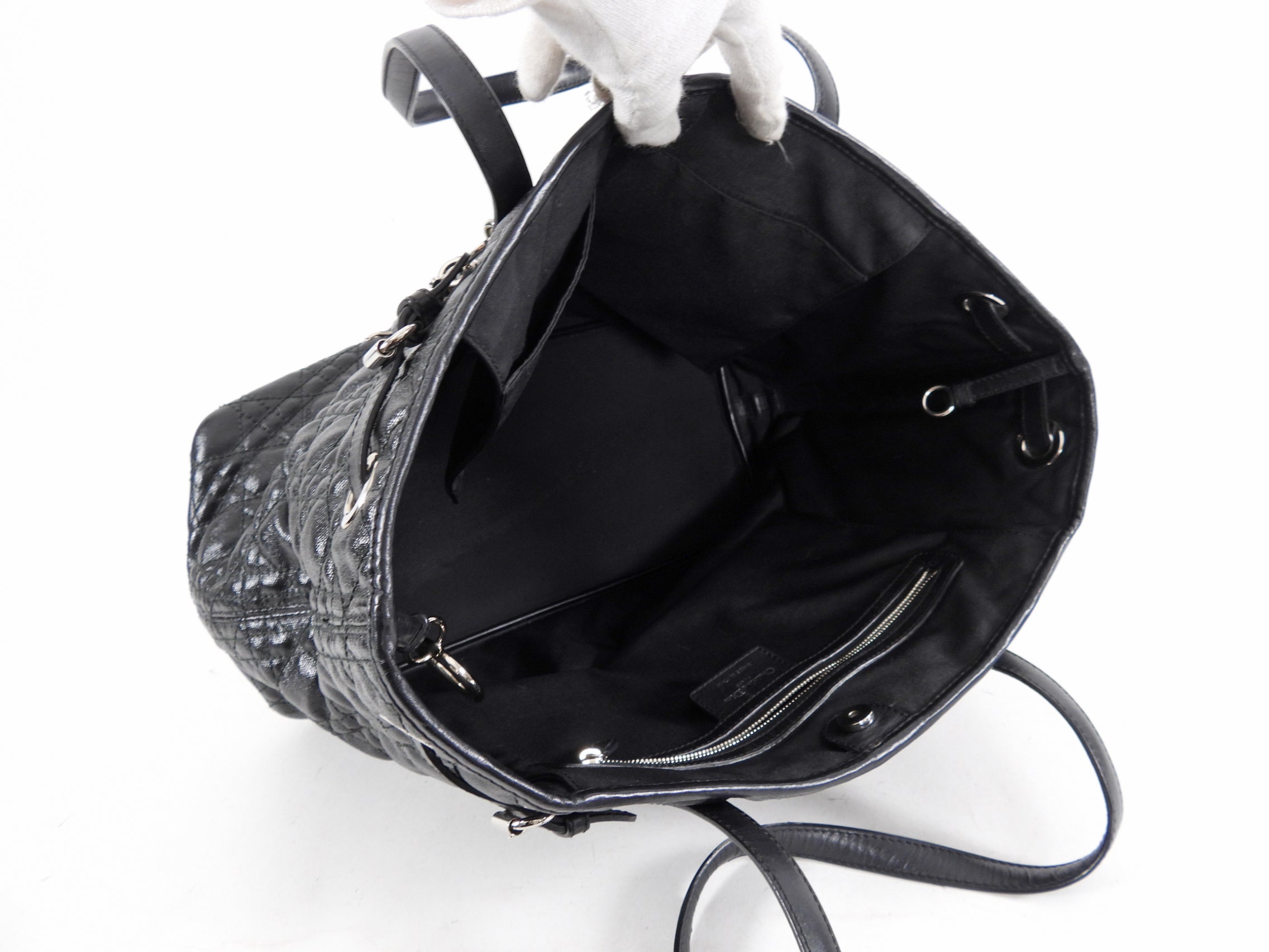 Christian Dior Black Cannage Panarea Tote Bag