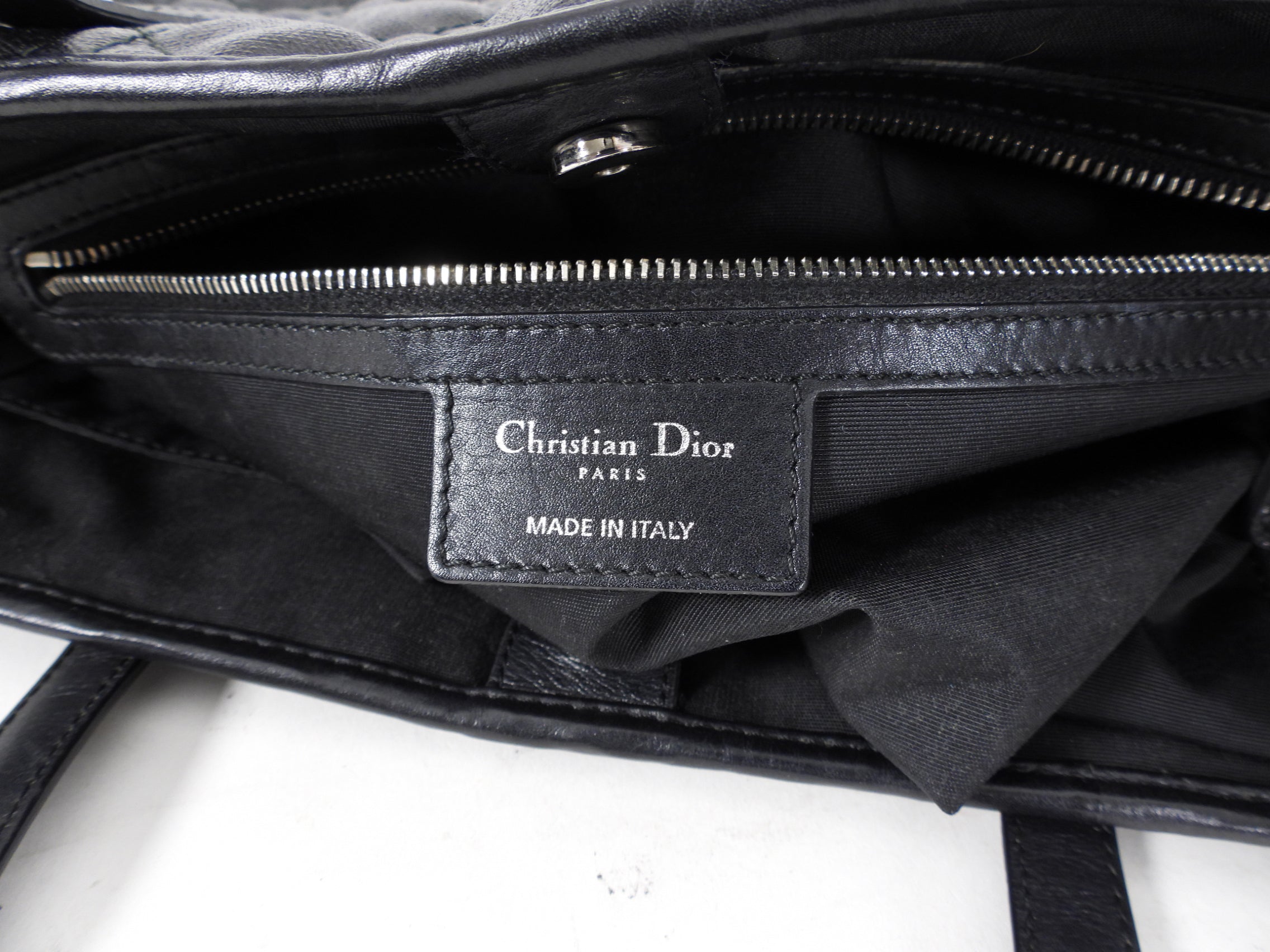 Christian Dior Black Cannage Panarea Tote Bag