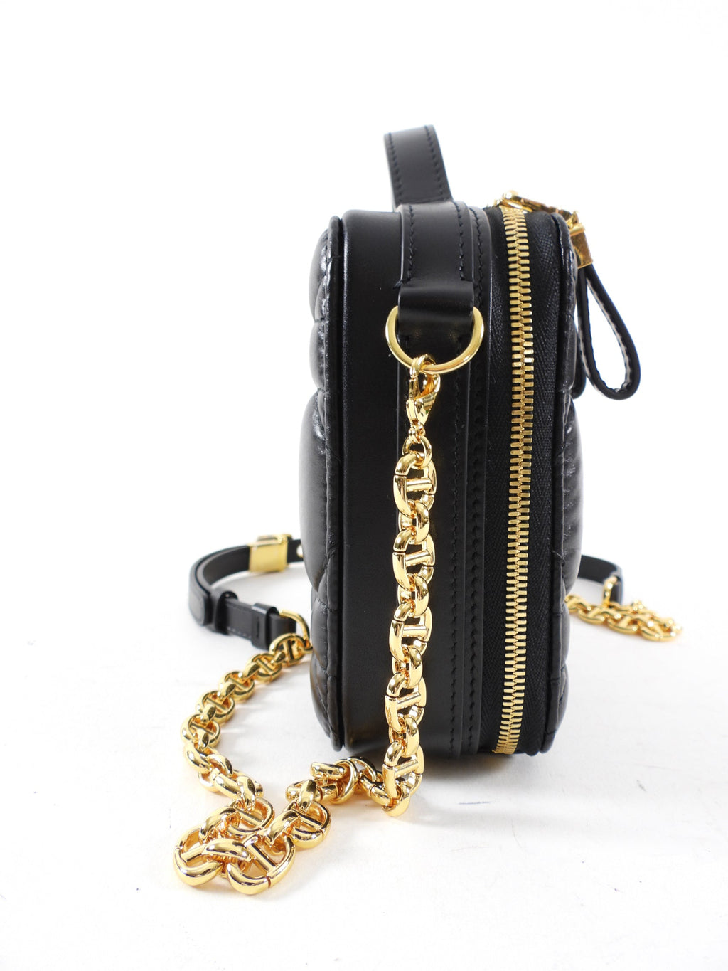 Dior Black Calfskin Cannage Box Caro Pouch Crossbody Zip Bag