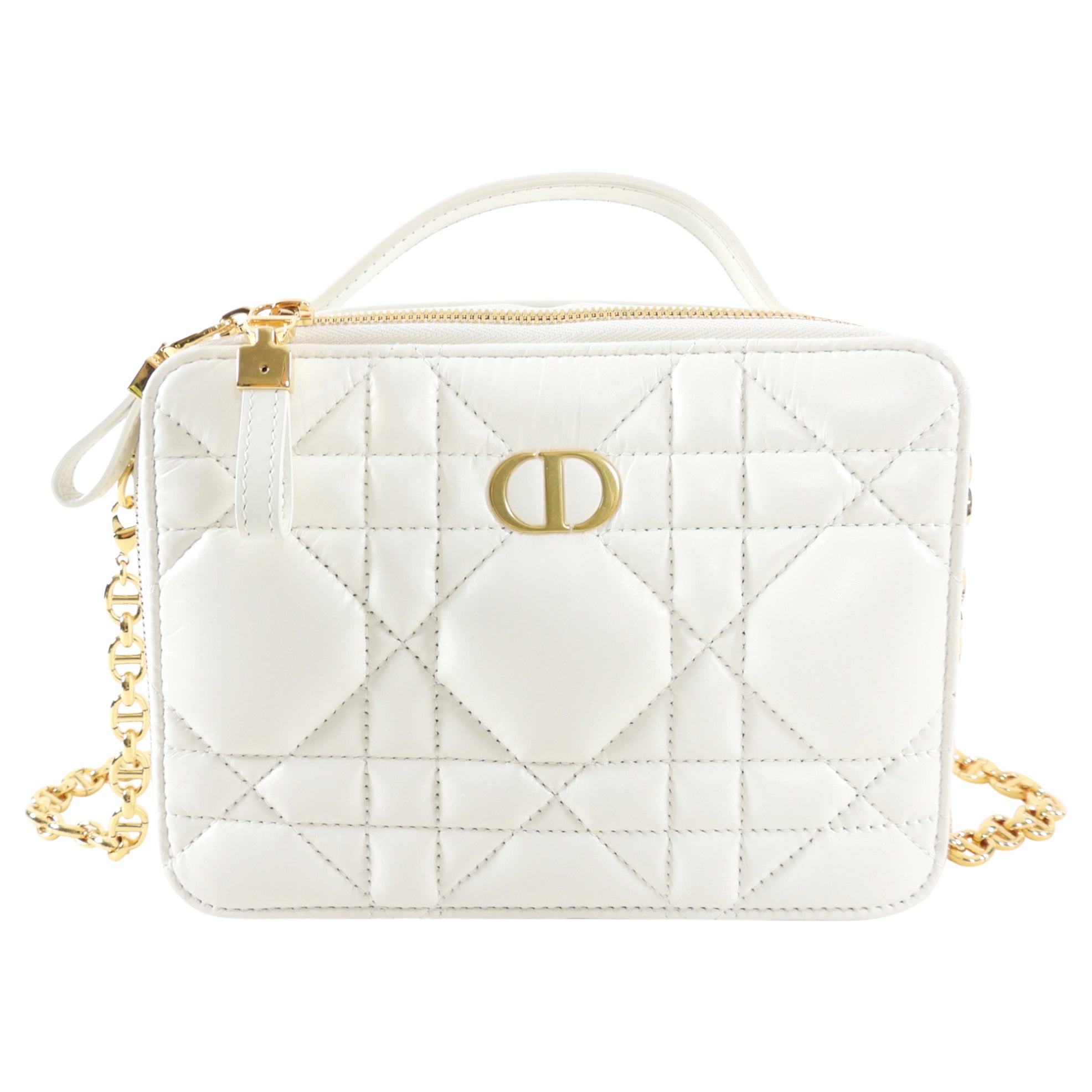 Christian Dior Caro Box  Pouch Bag with Chain Strap