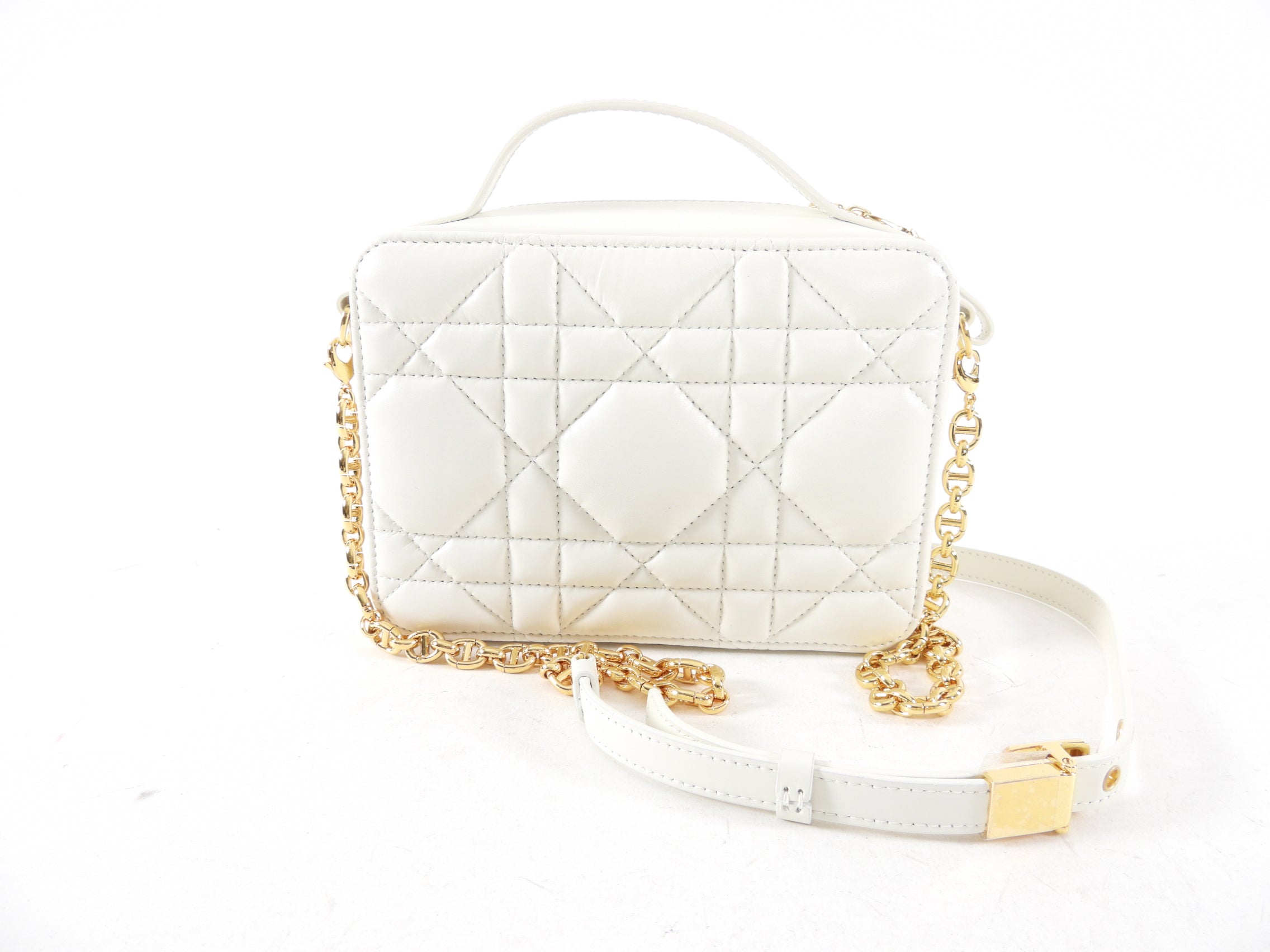 Christian Dior Caro Box  Pouch Bag with Chain Strap
