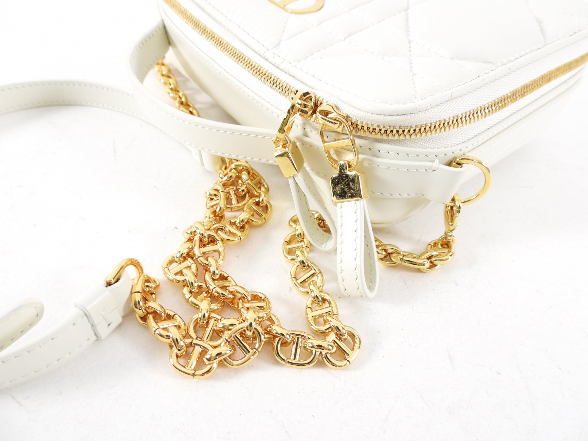 Christian Dior Caro Box  Pouch Bag with Chain Strap