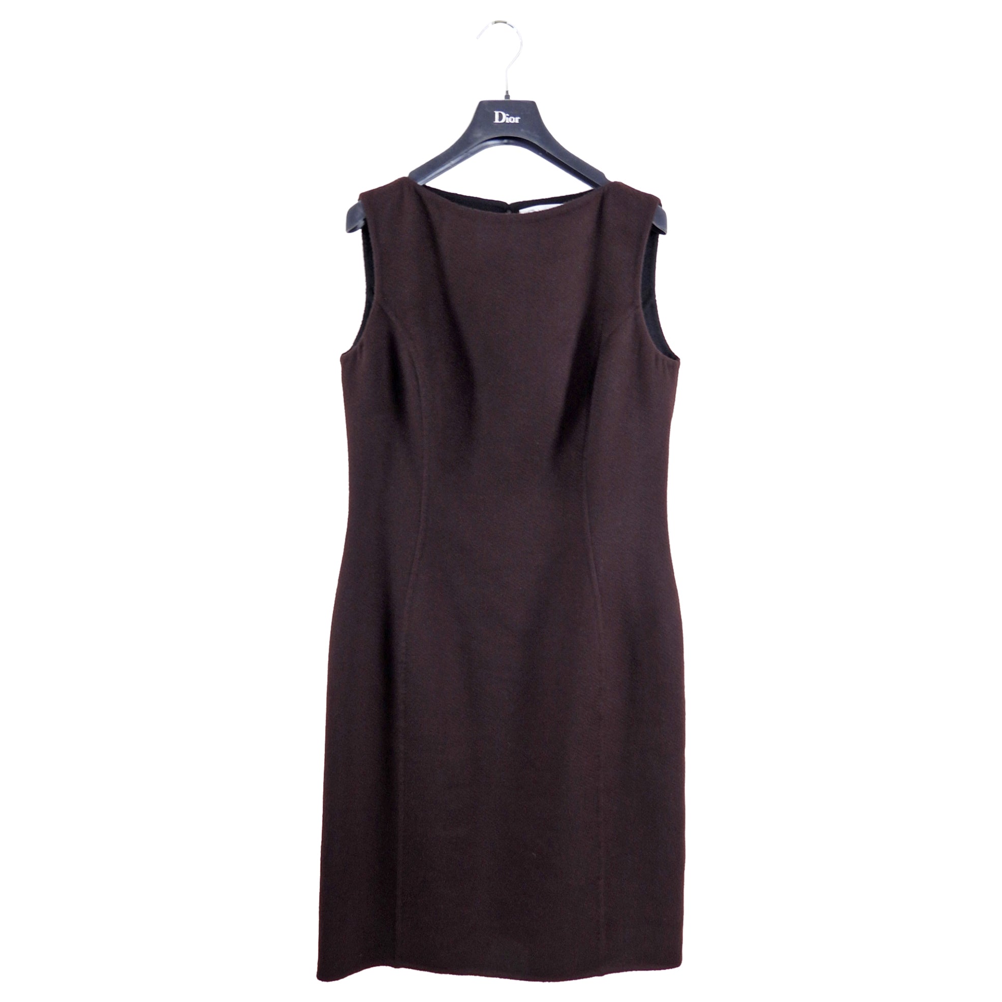Christian Dior Brown Double Faced Cashmere Sleeveless Dress - FR42 / USA 10