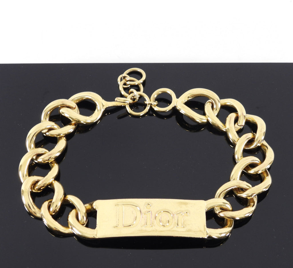 Dior by Galliano Vintage 2002 ID Nameplate Logo Choker Necklace