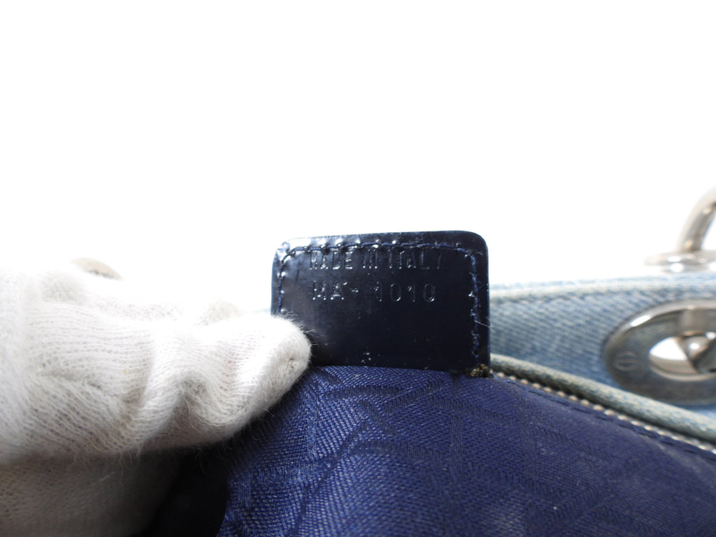 Christian Dior Vintage Light Blue Denim Lady Dior Bag