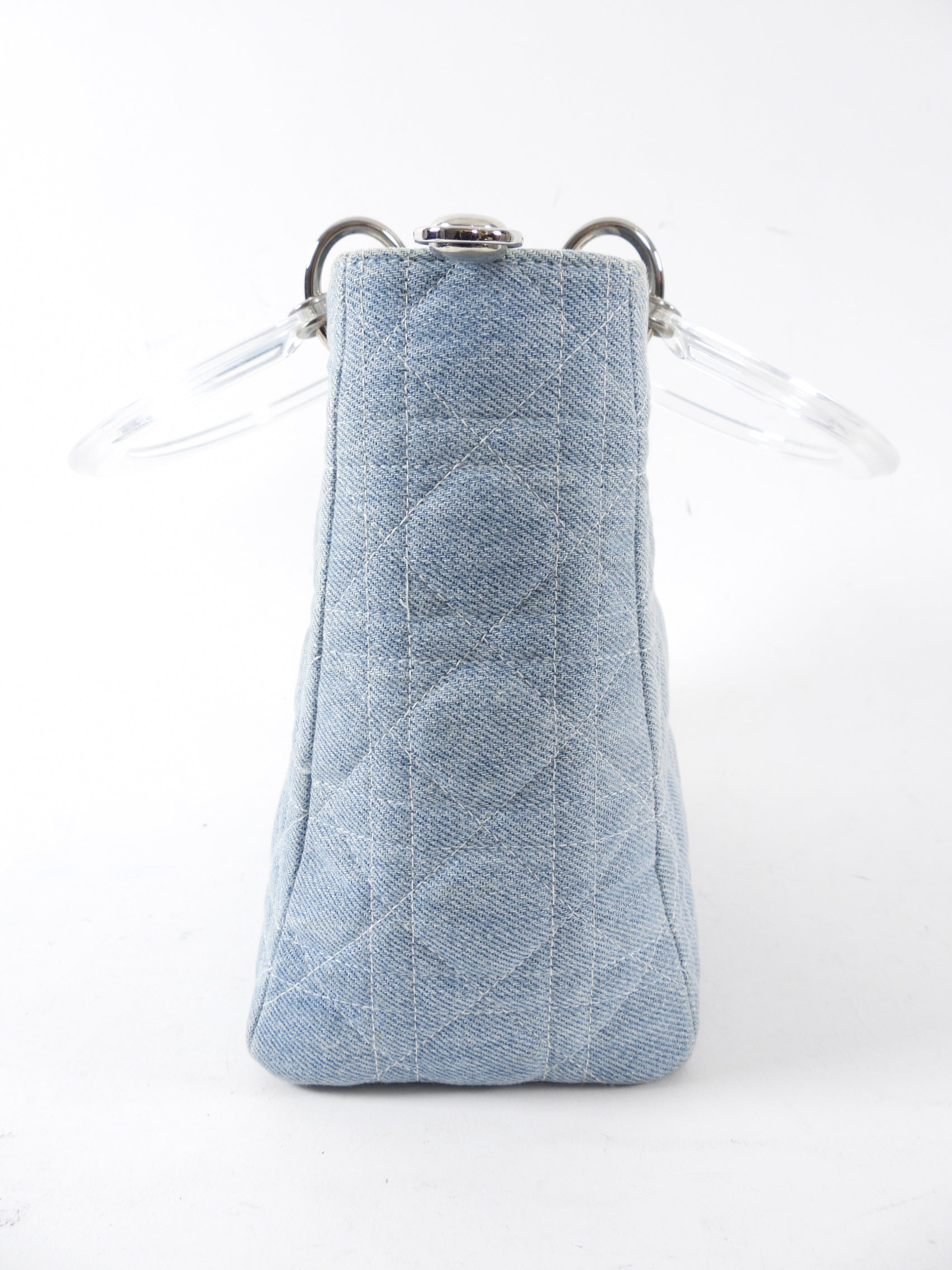 Christian Dior Vintage Light Blue Denim Lady Dior Bag