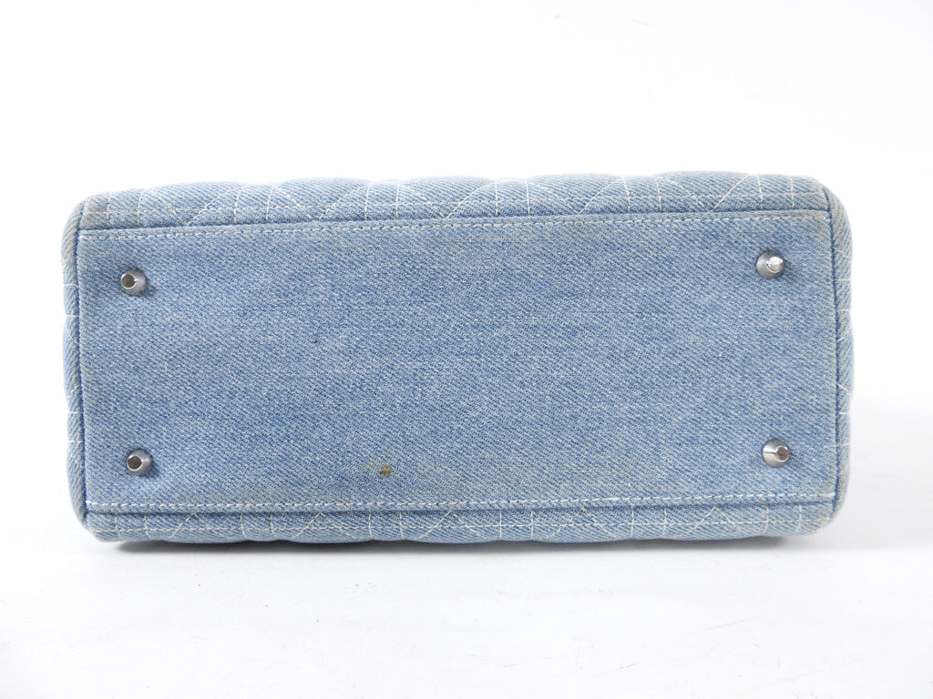 Christian Dior Vintage Light Blue Denim Lady Dior Bag