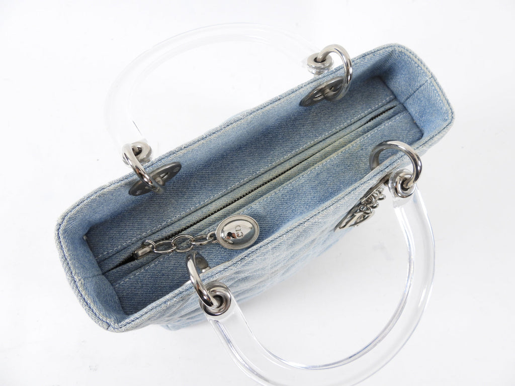 Christian Dior Vintage Light Blue Denim Lady Dior Bag