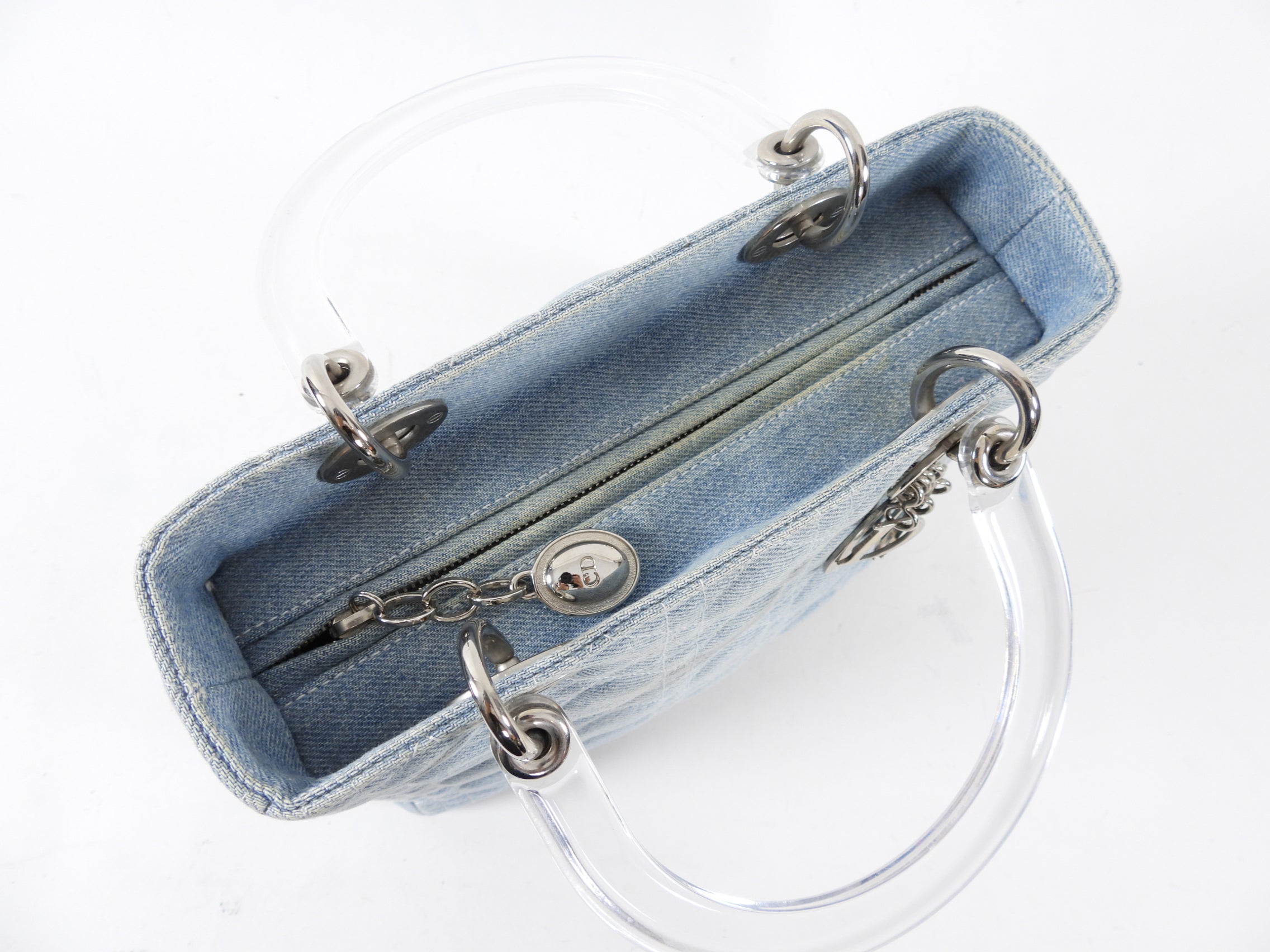 Christian Dior Vintage Light Blue Denim Lady Dior Bag