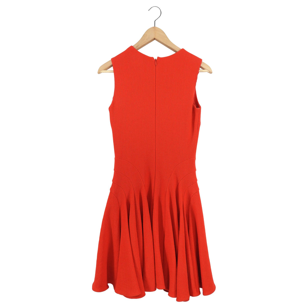 Christian Dior Red Crepe Wool Sleeveless Dress - USA 4
