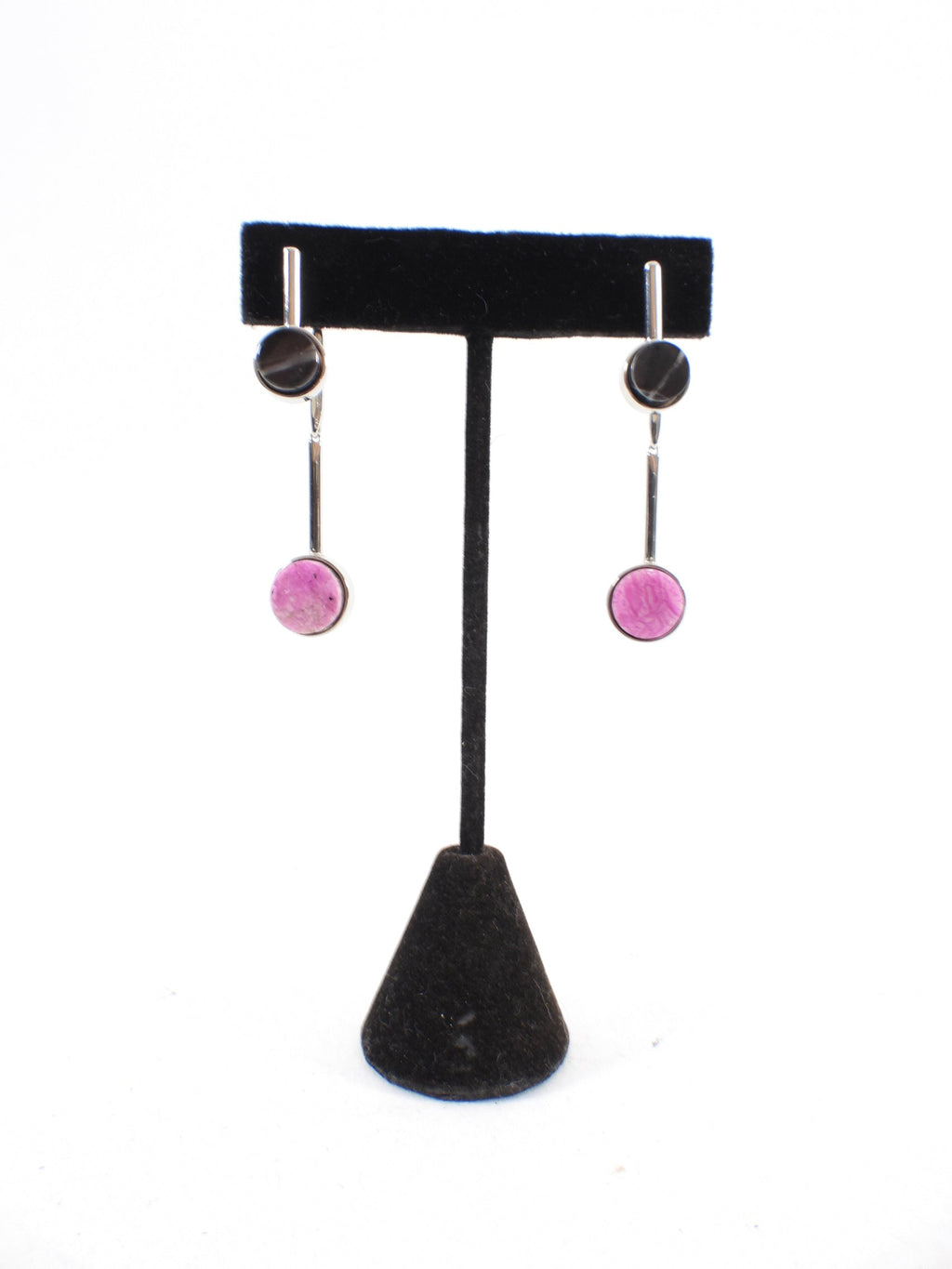 Dior Black and Pink Marble Drop Earrings