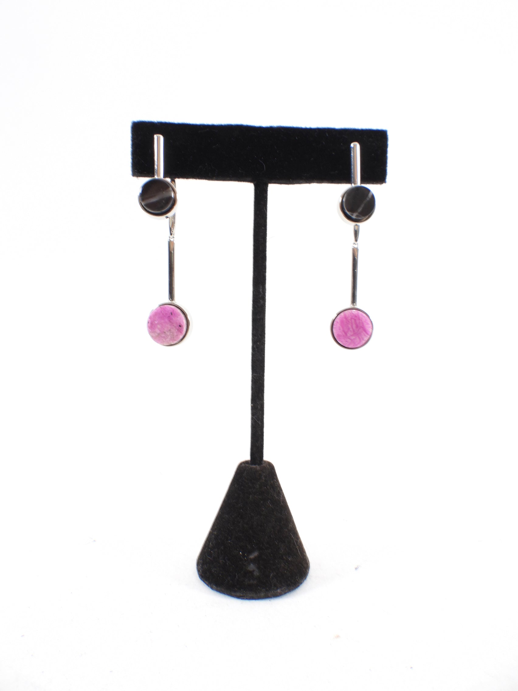 Dior Black and Pink Marble Drop Earrings