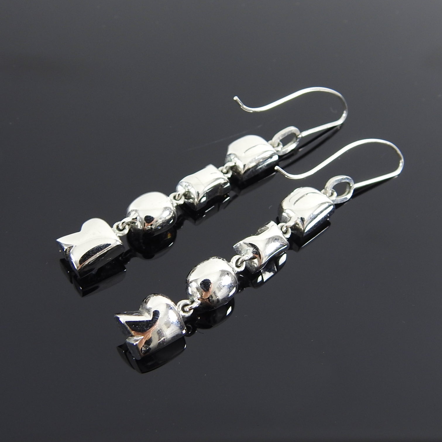 Christian Dior Rhinestone Crystal Logo Letter Drop Earrings