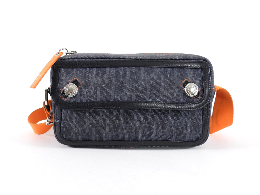 Dior Vintage Early 2000’s Galliano Denim Trotteur Flight Bag