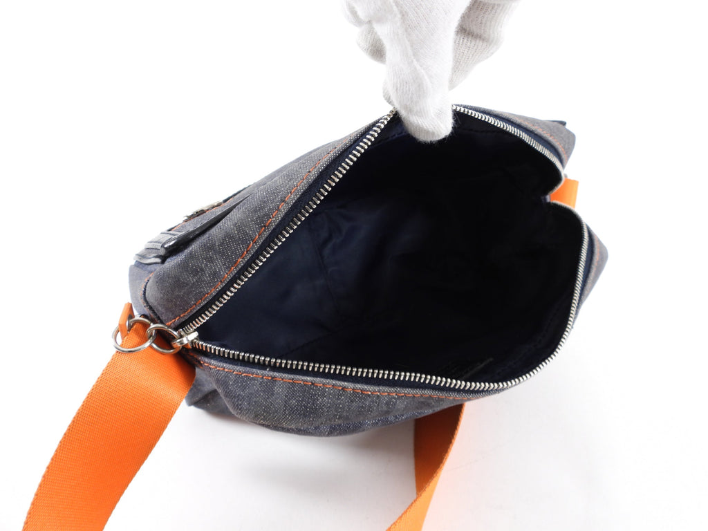 Dior Vintage Early 2000’s Galliano Denim Trotteur Flight Bag