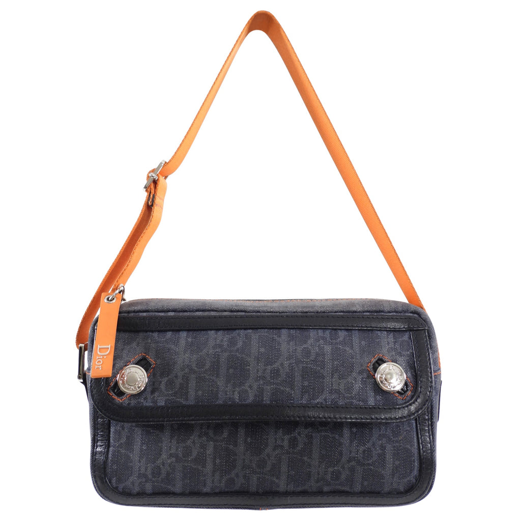 Dior Vintage Early 2000’s Galliano Denim Trotteur Flight Bag