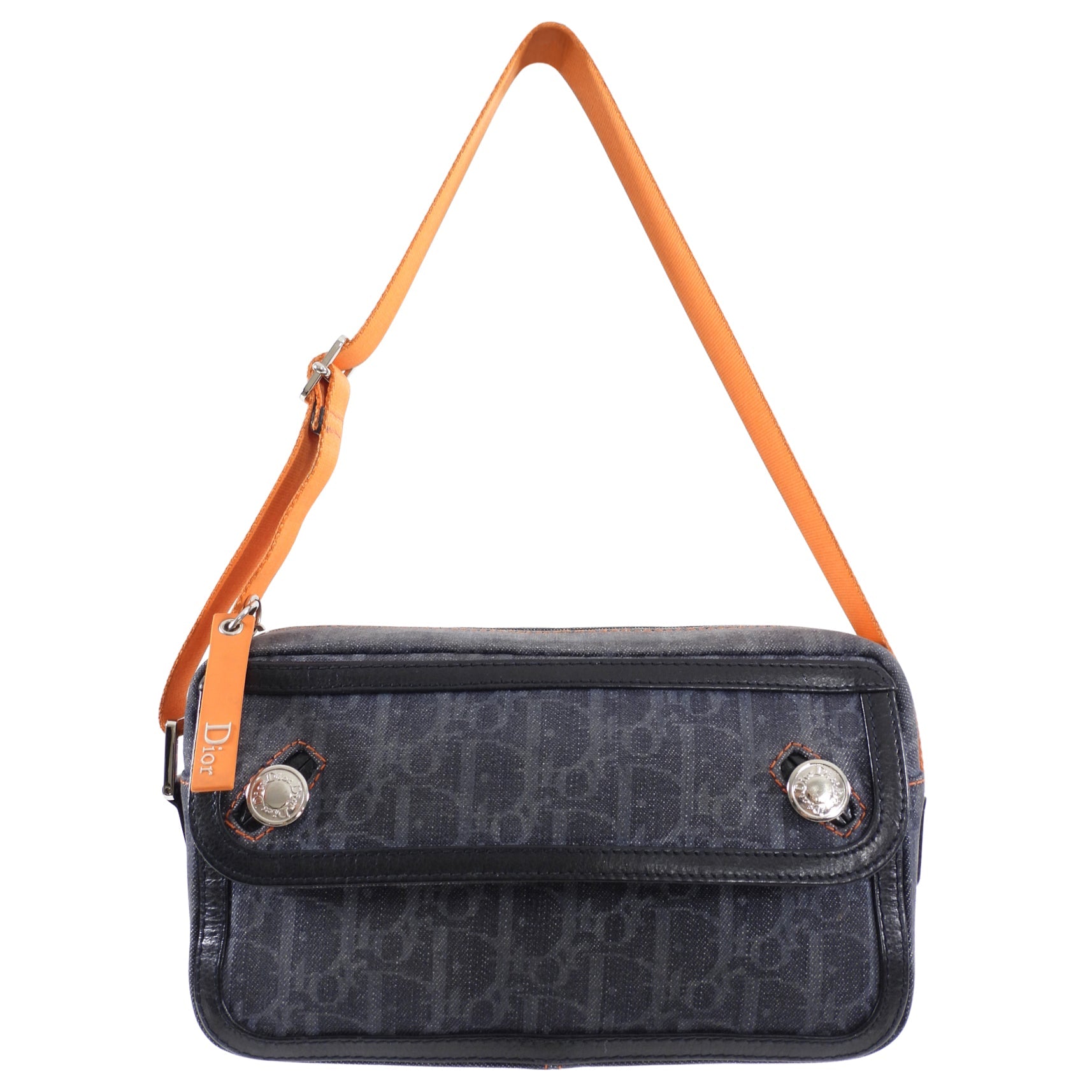 Dior Vintage Early 2000’s Galliano Denim Trotteur Flight Bag