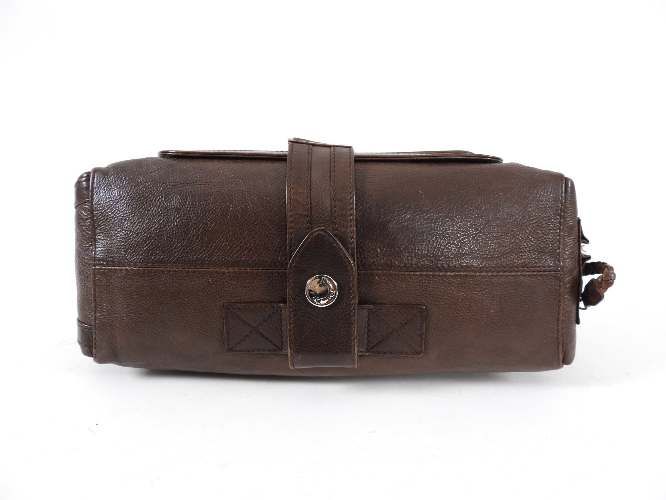 Christian Dior Galliano 2006 Brown Leather Flight Shoulder Bag