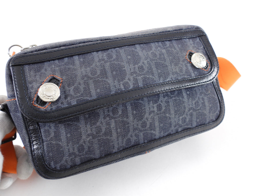 Dior Vintage Early 2000’s Galliano Denim Trotteur Flight Bag