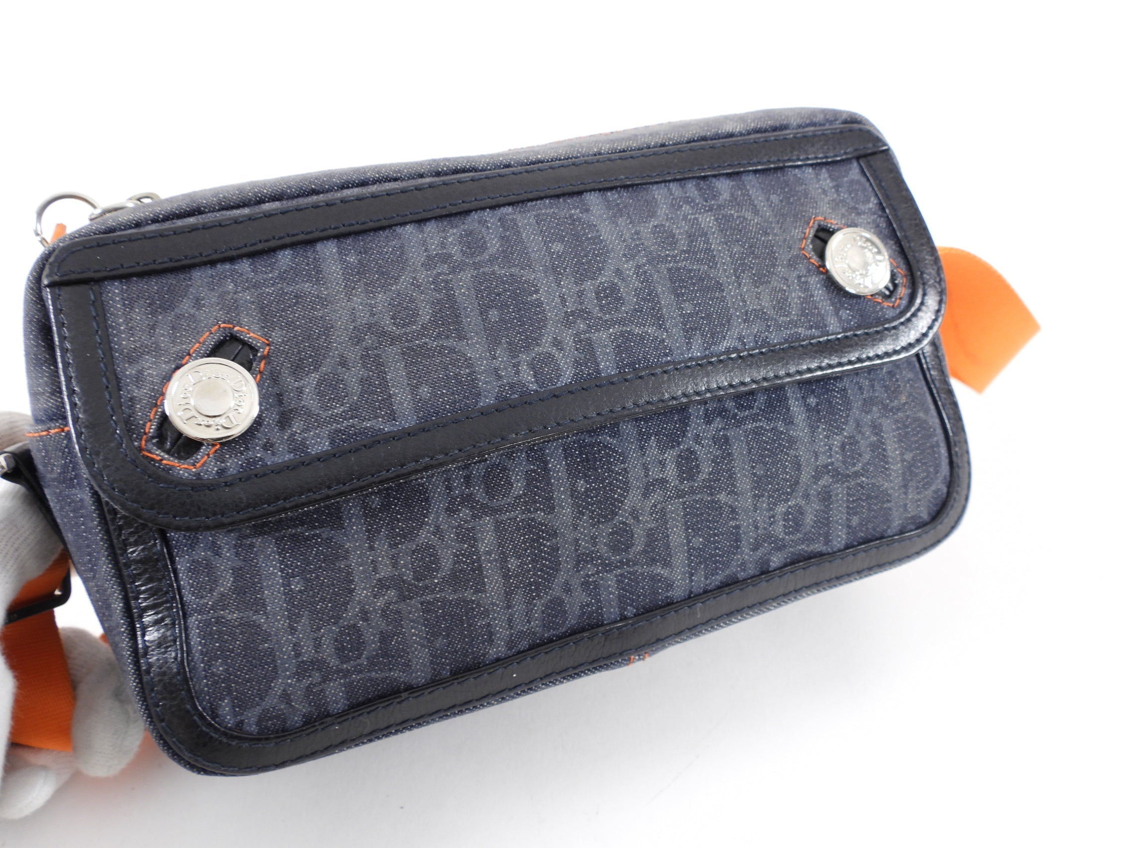 Dior Vintage Early 2000’s Galliano Denim Trotteur Flight Bag