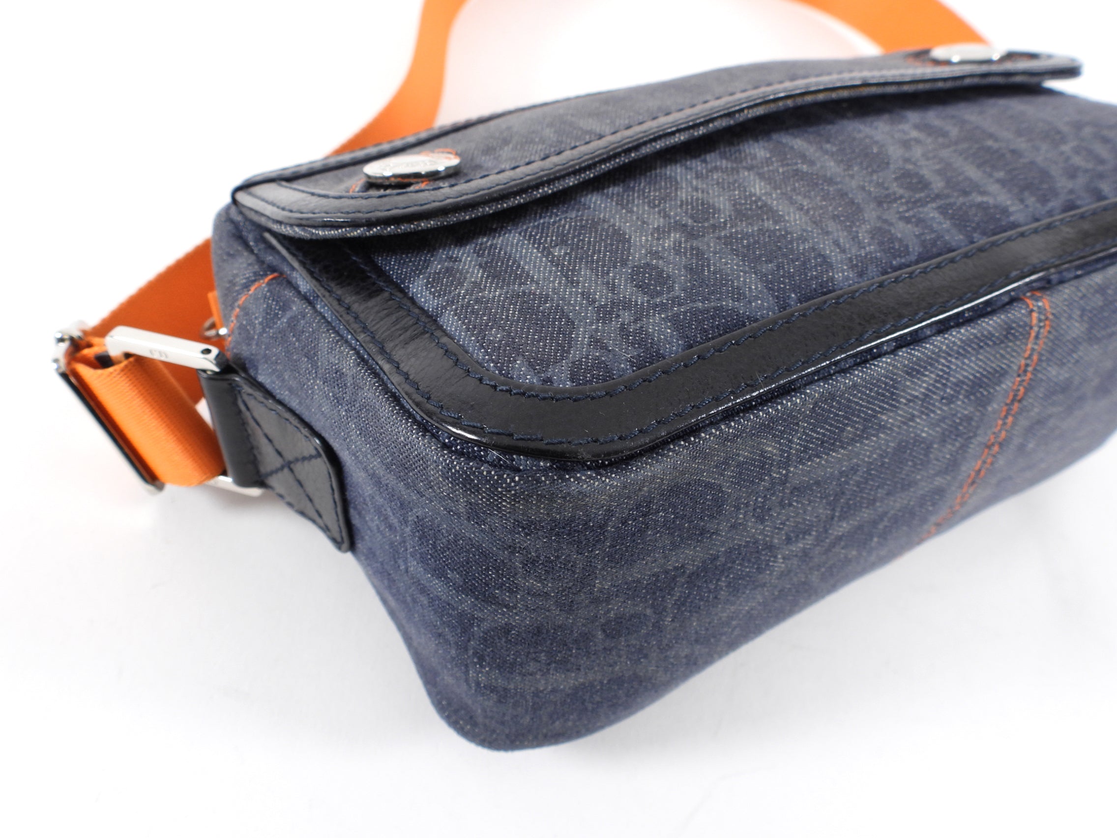 Dior Vintage Early 2000’s Galliano Denim Trotteur Flight Bag
