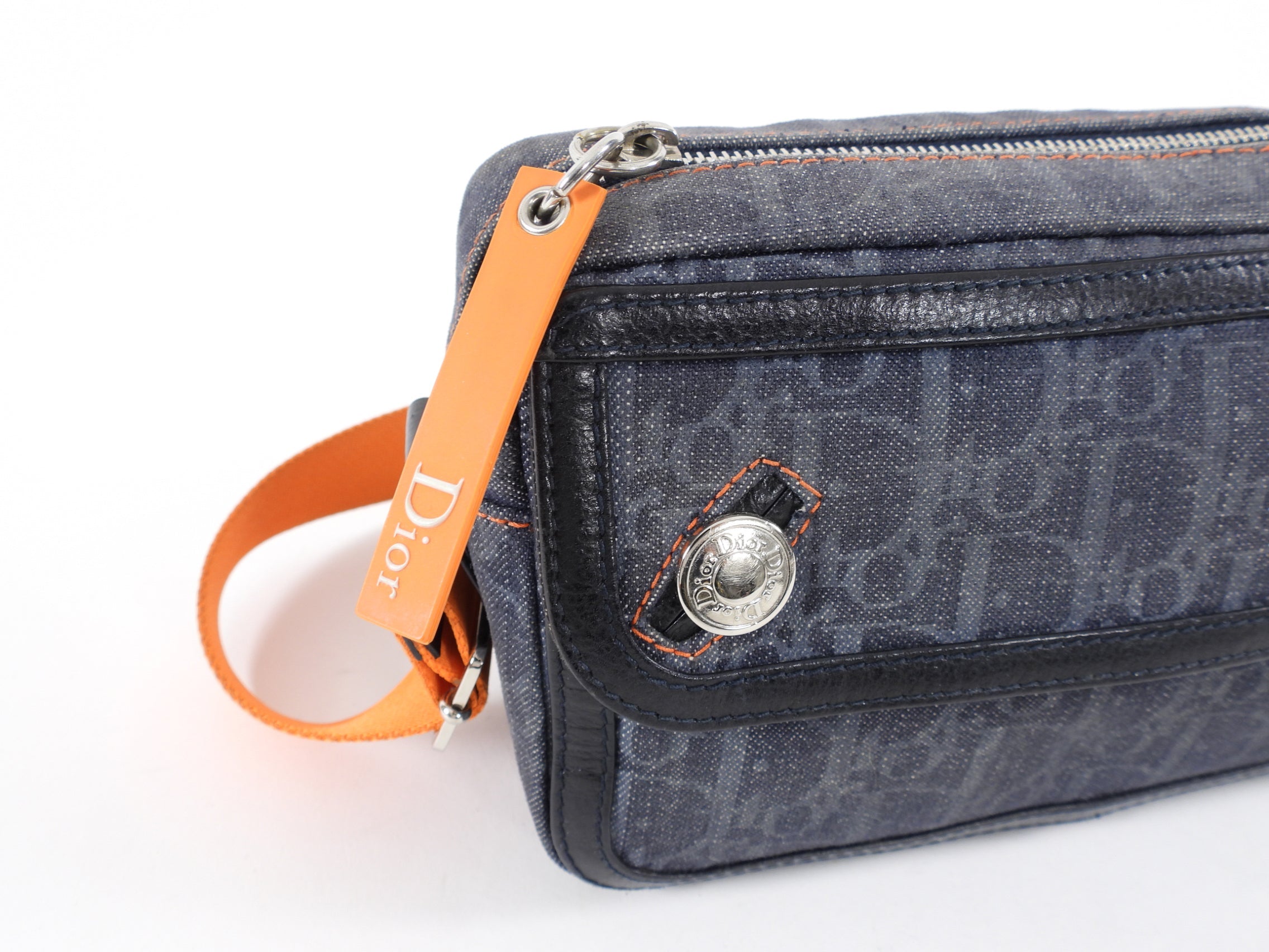 Dior Vintage Early 2000’s Galliano Denim Trotteur Flight Bag